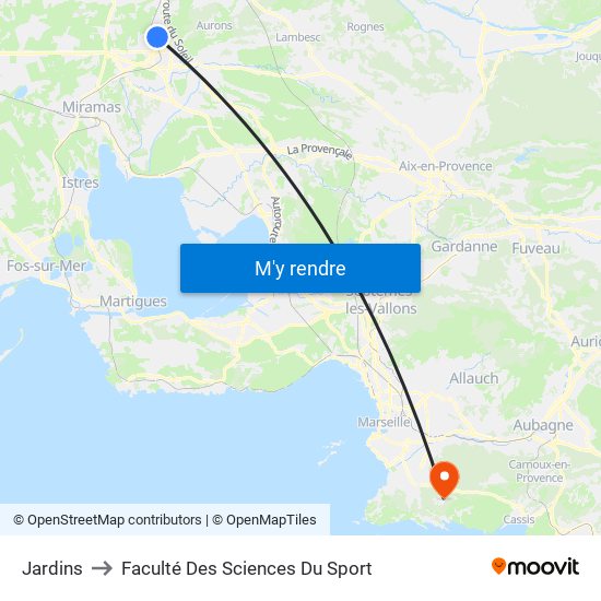 Jardins to Faculté Des Sciences Du Sport map