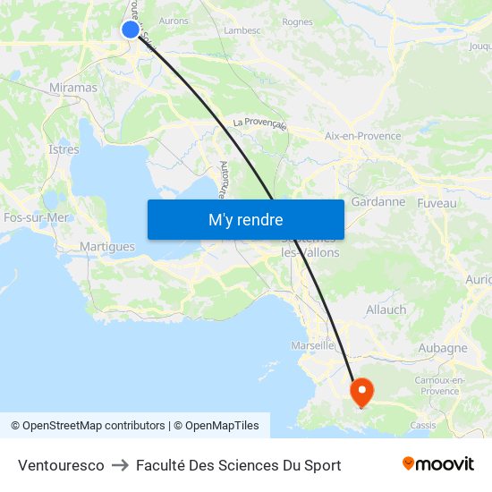 Ventouresco to Faculté Des Sciences Du Sport map