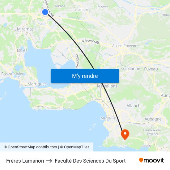 Frères Lamanon to Faculté Des Sciences Du Sport map
