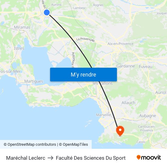 Maréchal Leclerc to Faculté Des Sciences Du Sport map