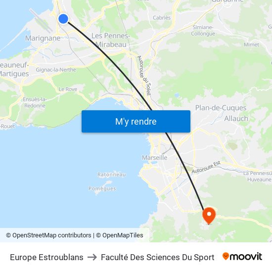 Europe Estroublans to Faculté Des Sciences Du Sport map