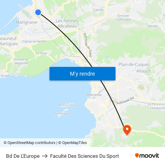 Bd De L'Europe to Faculté Des Sciences Du Sport map