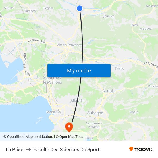 La Prise to Faculté Des Sciences Du Sport map