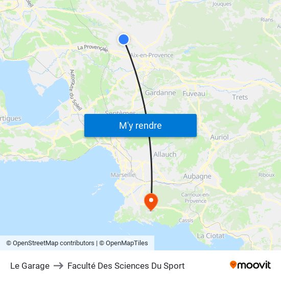 Le Garage to Faculté Des Sciences Du Sport map