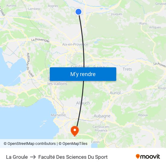 La Groule to Faculté Des Sciences Du Sport map