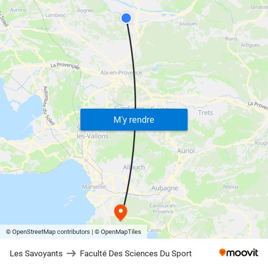 Les Savoyants to Faculté Des Sciences Du Sport map