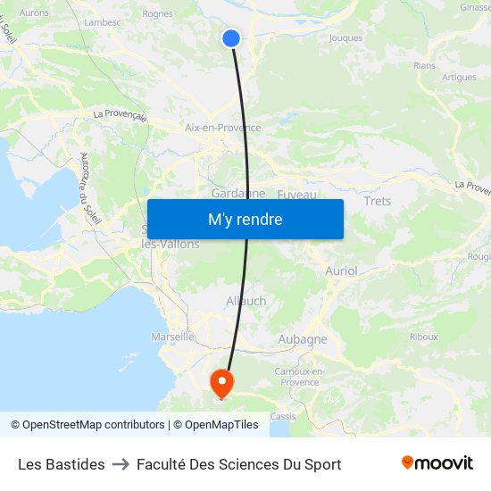 Les Bastides to Faculté Des Sciences Du Sport map