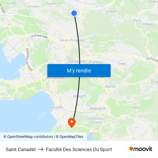 Saint Canadet to Faculté Des Sciences Du Sport map
