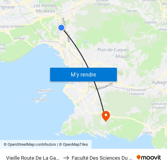 Vieille Route De La Gavotte to Faculté Des Sciences Du Sport map