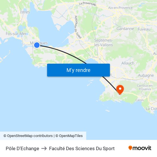 Pôle D'Echange to Faculté Des Sciences Du Sport map