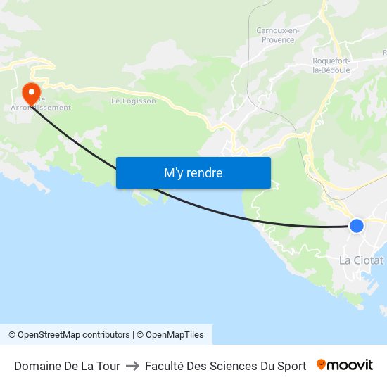 Domaine De La Tour to Faculté Des Sciences Du Sport map