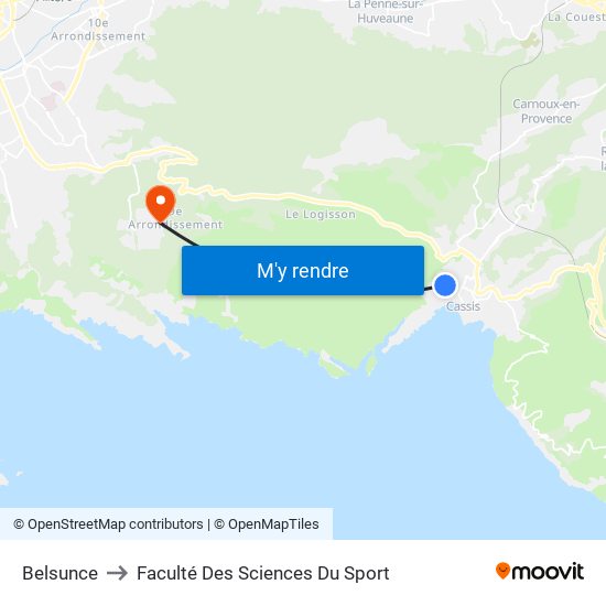 Belsunce to Faculté Des Sciences Du Sport map