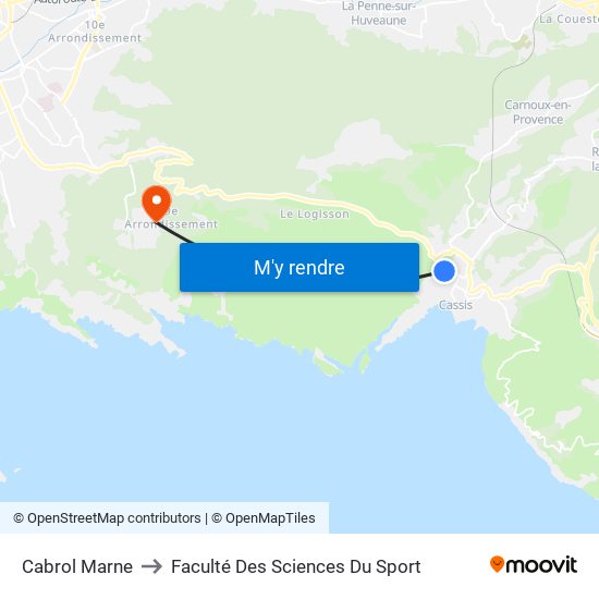 Cabrol Marne to Faculté Des Sciences Du Sport map