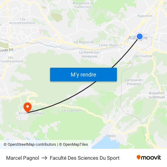 Marcel Pagnol to Faculté Des Sciences Du Sport map