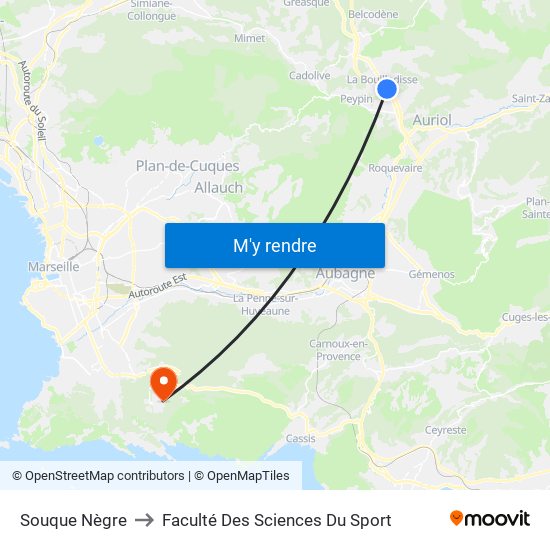 Souque Nègre to Faculté Des Sciences Du Sport map