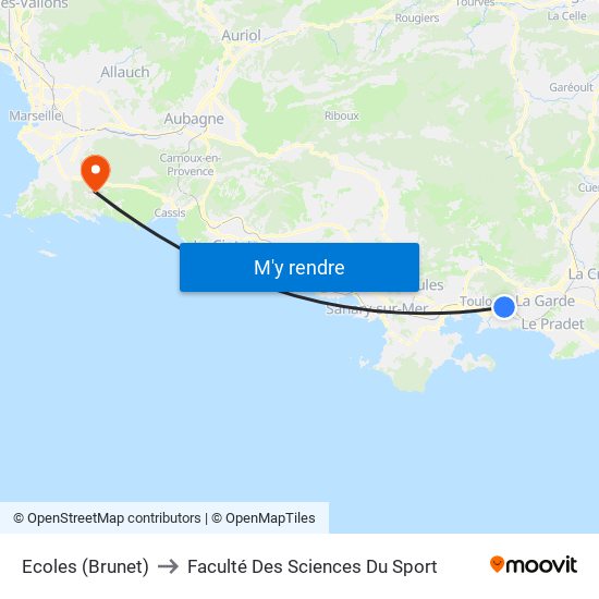Ecoles (Brunet) to Faculté Des Sciences Du Sport map