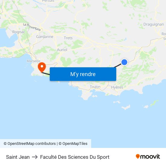 Saint Jean to Faculté Des Sciences Du Sport map