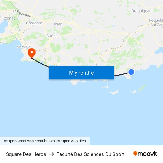 Square Des Heros to Faculté Des Sciences Du Sport map