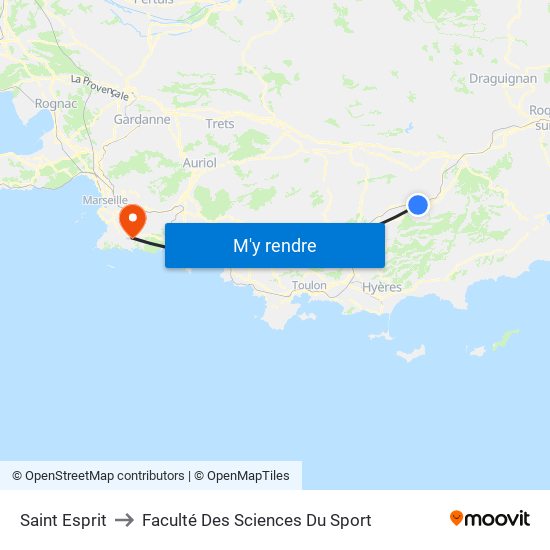 Saint Esprit to Faculté Des Sciences Du Sport map