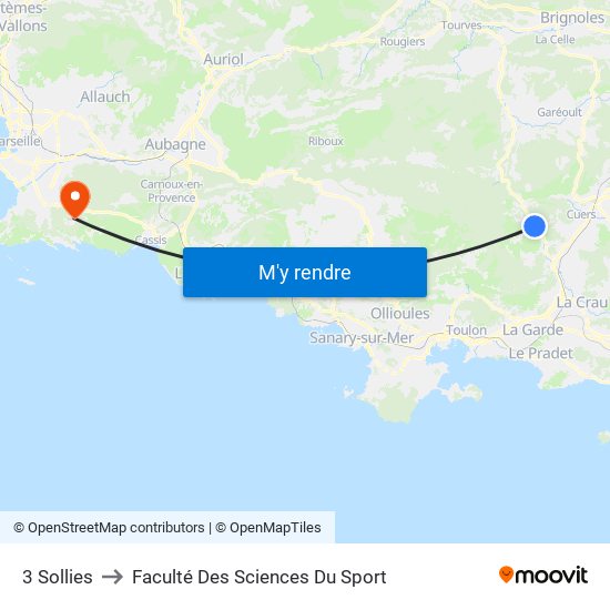 3 Sollies to Faculté Des Sciences Du Sport map