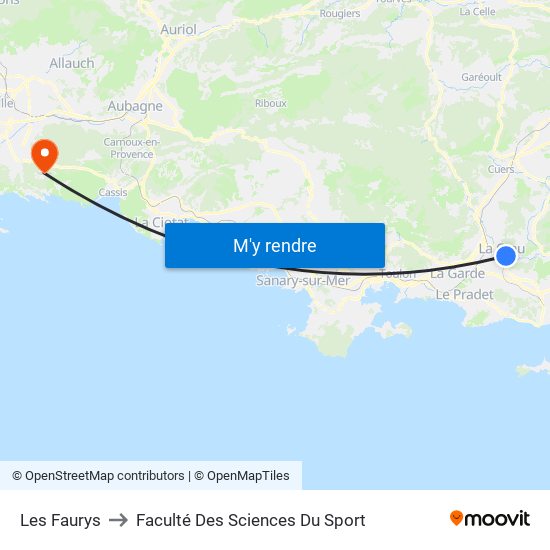 Les Faurys to Faculté Des Sciences Du Sport map