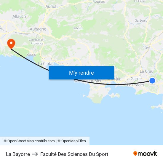 La Bayorre to Faculté Des Sciences Du Sport map