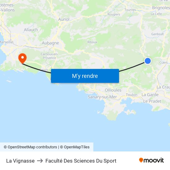La Vignasse to Faculté Des Sciences Du Sport map