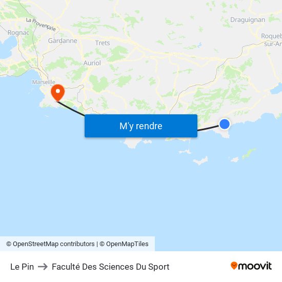 Le Pin to Faculté Des Sciences Du Sport map