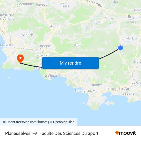 Planesselves to Faculté Des Sciences Du Sport map