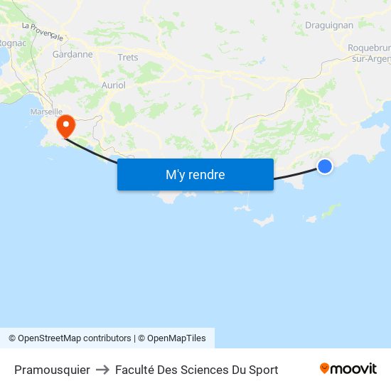 Pramousquier to Faculté Des Sciences Du Sport map