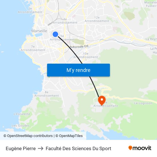 Eugène Pierre to Faculté Des Sciences Du Sport map