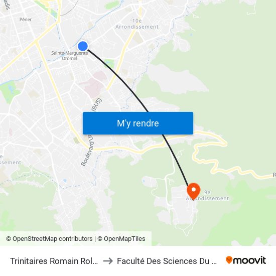 Trinitaires Romain Rolland to Faculté Des Sciences Du Sport map