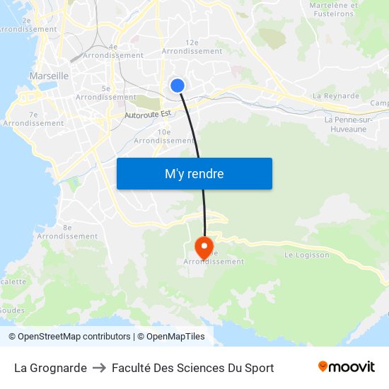 La Grognarde to Faculté Des Sciences Du Sport map