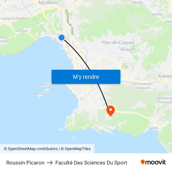 Roussin Picaron to Faculté Des Sciences Du Sport map