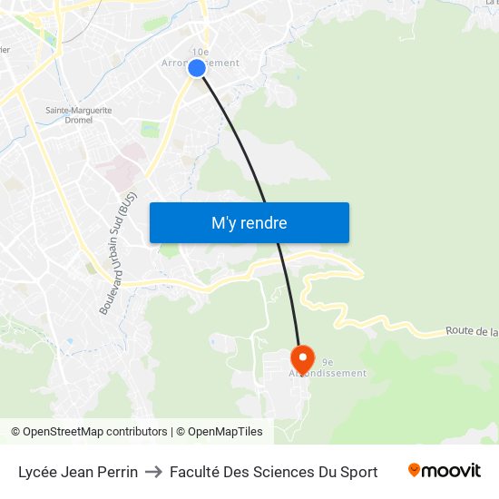 Lycée Jean Perrin to Faculté Des Sciences Du Sport map