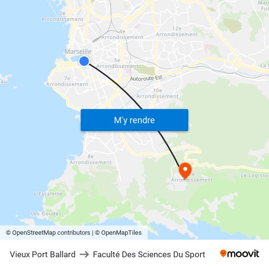 Vieux Port Ballard to Faculté Des Sciences Du Sport map
