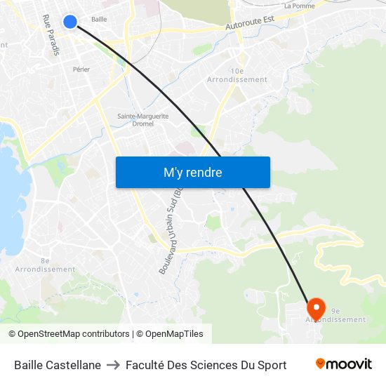 Baille Castellane to Faculté Des Sciences Du Sport map