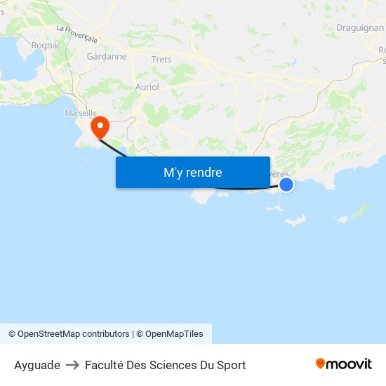 Ayguade to Faculté Des Sciences Du Sport map