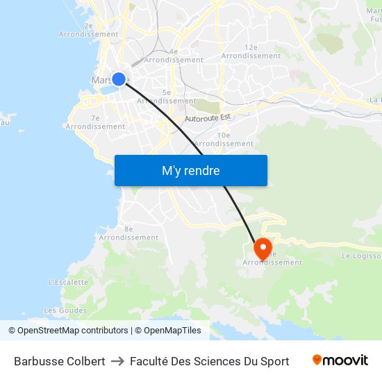 Barbusse Colbert to Faculté Des Sciences Du Sport map