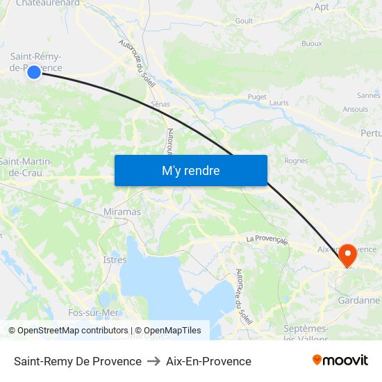 Saint-Remy De Provence to Aix-En-Provence map
