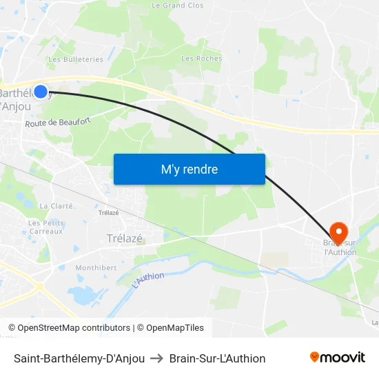Saint-Barthélemy-D'Anjou to Brain-Sur-L'Authion map