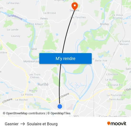 Gasnier to Soulaire et Bourg map