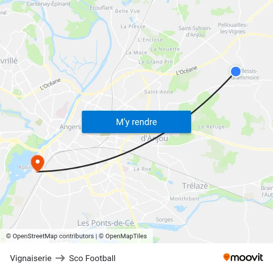 Vignaiserie to Sco Football map