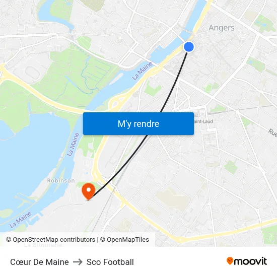 Cœur De Maine to Sco Football map