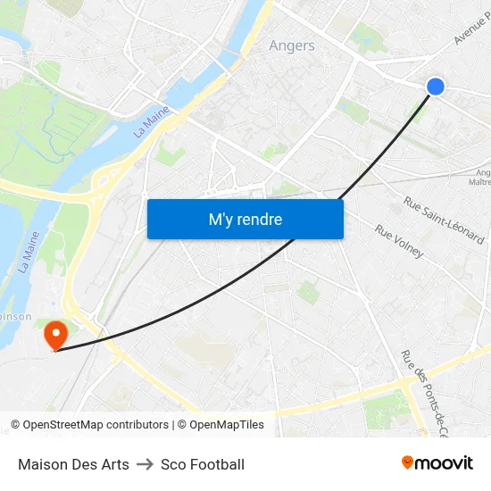 Maison Des Arts to Sco Football map