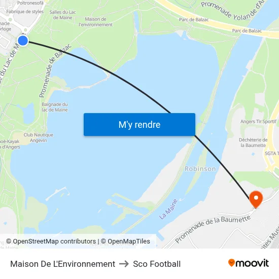 Maison De L'Environnement to Sco Football map