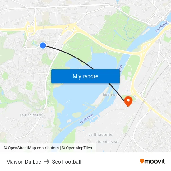 Maison Du Lac to Sco Football map