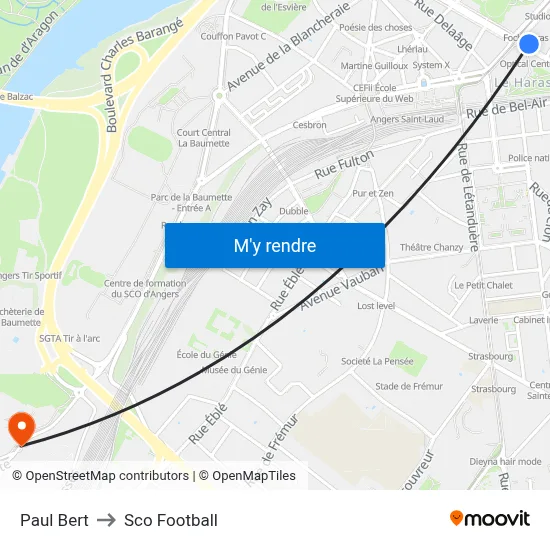 Paul Bert to Sco Football map