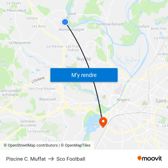 Piscine C. Muffat to Sco Football map