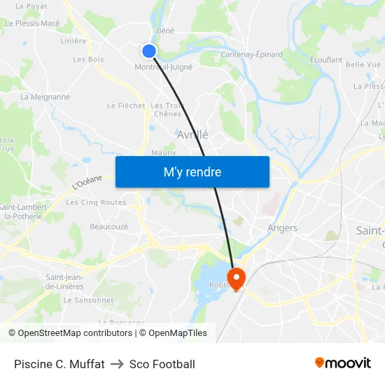 Piscine C. Muffat to Sco Football map